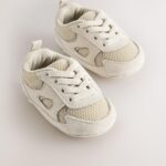 Neutral Baby Elastic Lace Slip-Ons Trainers