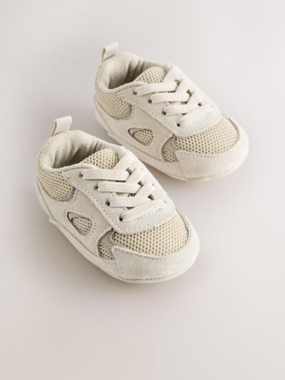 Neutral Baby Elastic Lace Slip-Ons Trainers