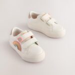 White Standard Fit (F) Touch Fasten Trainers