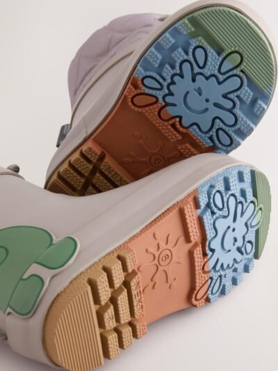 Grey Dinosaur Thermal Thinsulate™ Lined Cuff Wellies