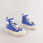 Blue Character Appliqué Standard Fit (F) High Top Trainers