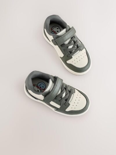 Khaki Green Touch Fastening Elastic Lace Trainers