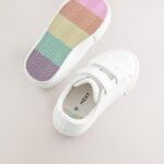 White Standard Fit (F) Chunky Trainers With Touch Fastening
