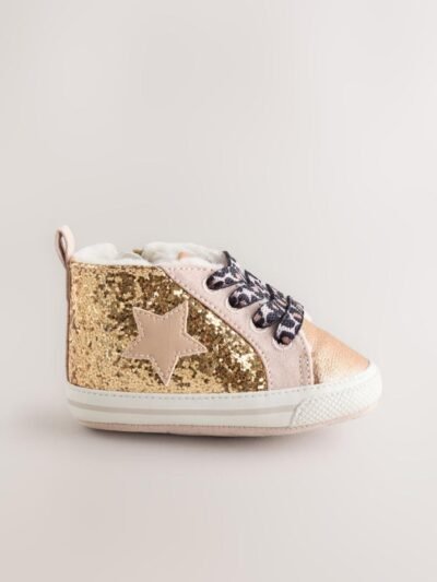 Gold Baby High Top Trainers