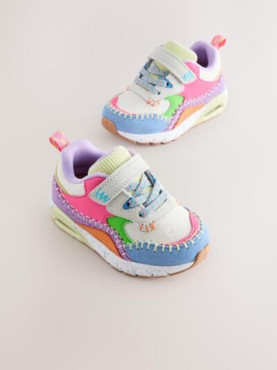 Multi Bright Elastic Lace Chunky Trainers