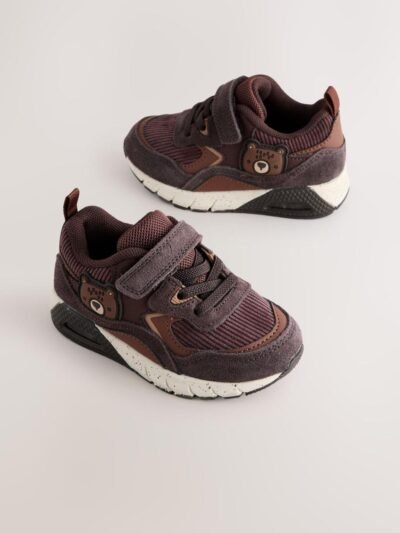 Brown Bear Standard Fit (F) Elastic Lace Trainers