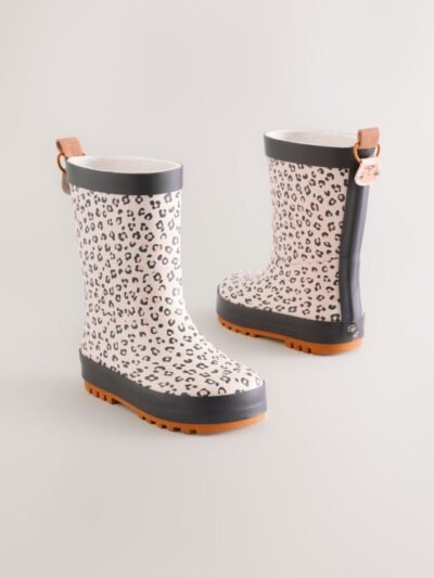 Neutral Leopard Wellies
