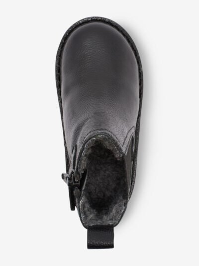 Black Standard Fit (F) Warm Lined Leather Chelsea Boots