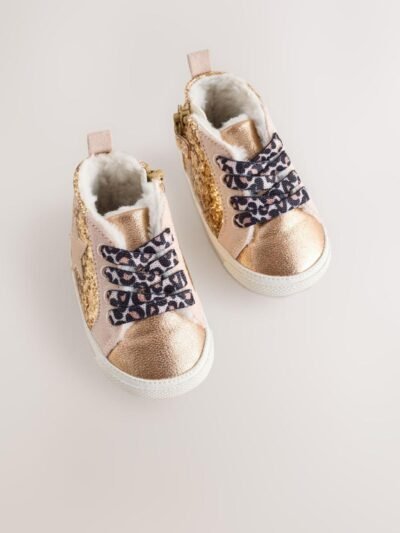 Gold Baby High Top Trainers