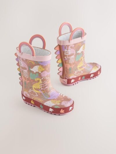 Neutral Dino Handle Wellies