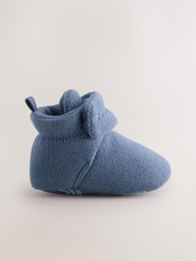 Navy Baby Touch Fastening Slipper Boots
