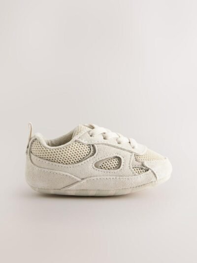 Neutral Baby Elastic Lace Slip-Ons Trainers