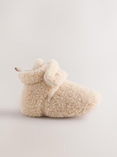 Neutral Borg Baby Touch Fastening Slipper Boots