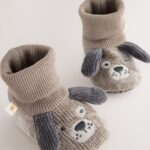 Grey Dog Baby Sock Top Boot Shoes