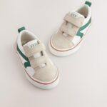 White/Green Standard Fit (F) Touch Fastening Skate Trainers