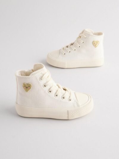 White Standard Fit (F) High Top Trainers