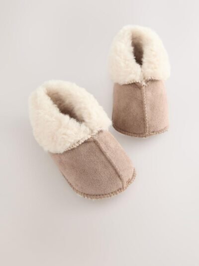 Neutral Brown Baby Warm Lined Boots