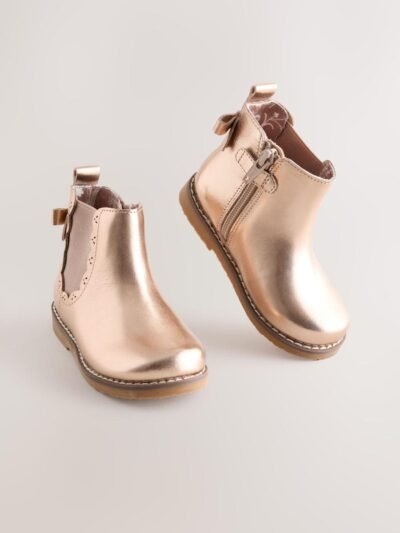 Rose Gold Wide Fit (G) Chelsea Ankle Boots