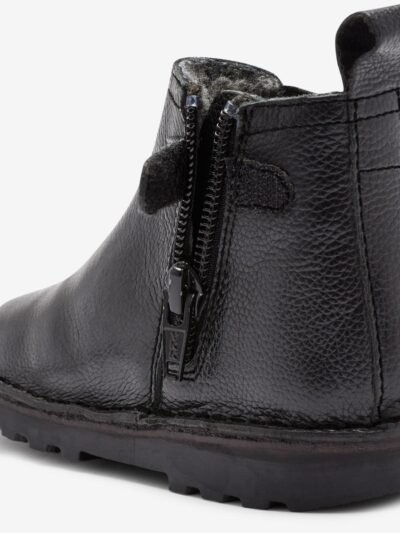 Black Standard Fit (F) Warm Lined Leather Chelsea Boots