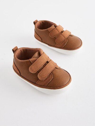 Tan Brown Two Strap Baby Trainers
