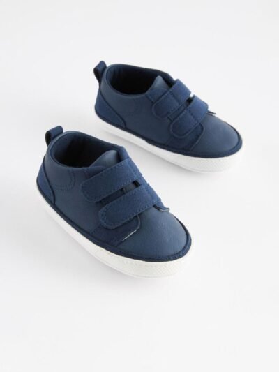 Navy Blue Two Strap Baby Trainers
