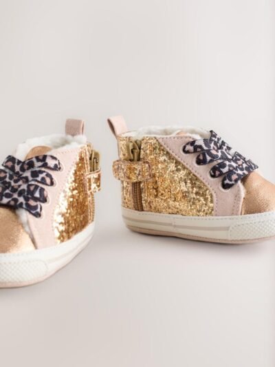 Gold Baby High Top Trainers