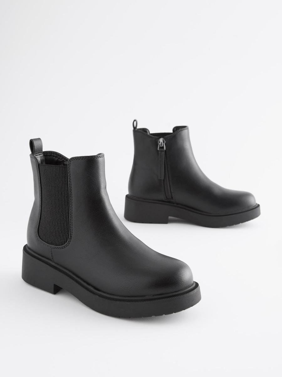 Matt Black Wide Fit (G) Chelsea Ankle Boots