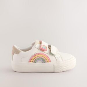 White Standard Fit (F) Touch Fasten Trainers