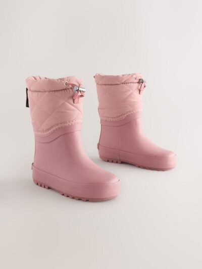 Pink Thinsulate Lined Cuff Wellies