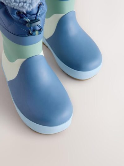 Blue Colourblock Thermal Thinsulate™ Lined Cuff Wellies