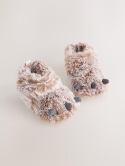 Neutral Bear Claw Baby Touch Fastening Slipper Boots