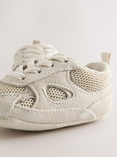 Neutral Baby Elastic Lace Slip-Ons Trainers