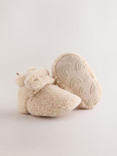 Neutral Borg Baby Touch Fastening Slipper Boots