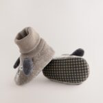 Grey Dog Baby Sock Top Boot Shoes
