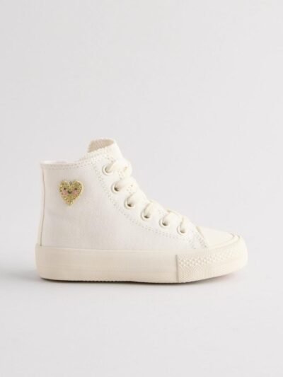 White Standard Fit (F) High Top Trainers
