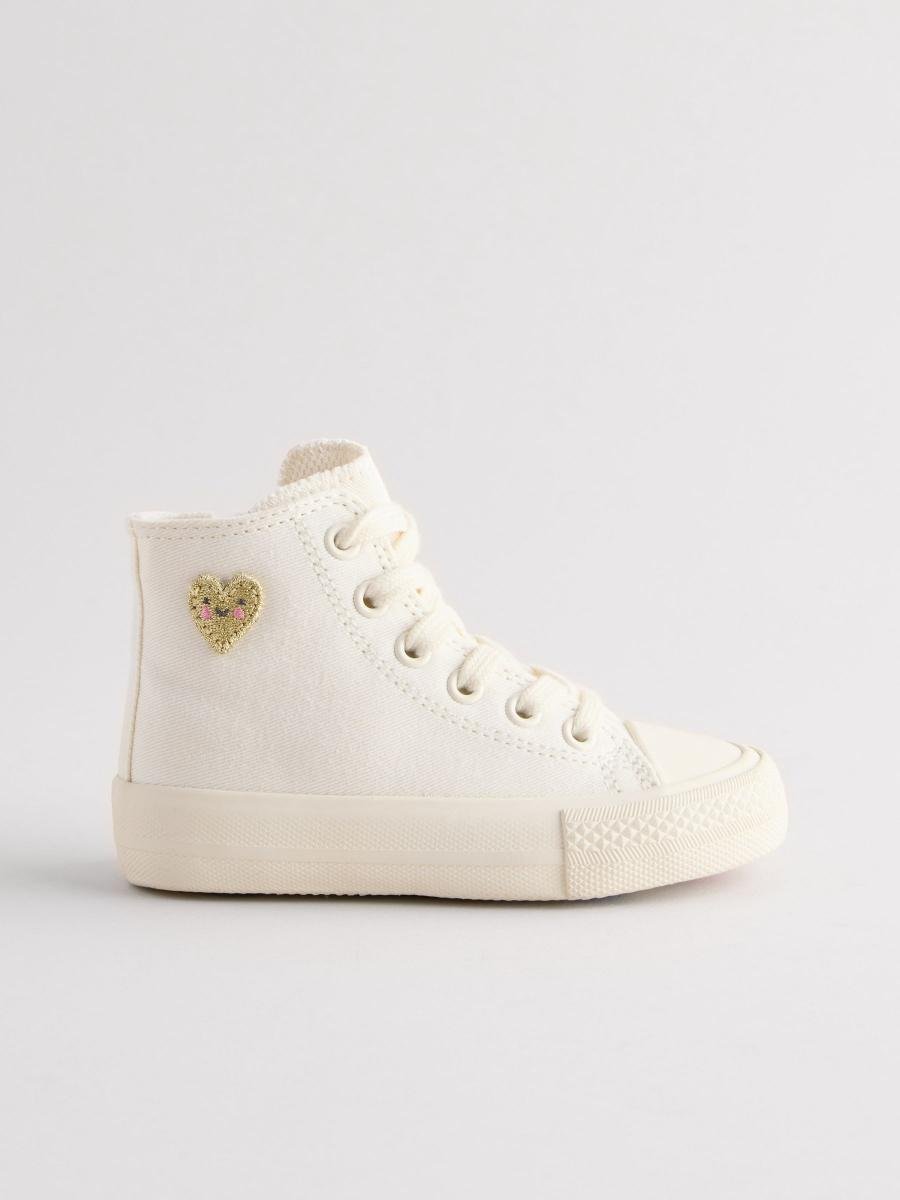 White Standard Fit (F) High Top Trainers