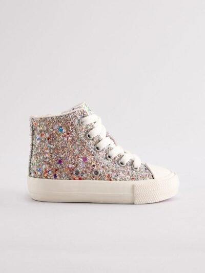 Multi Glitter Standard Fit (F) High Top Trainers