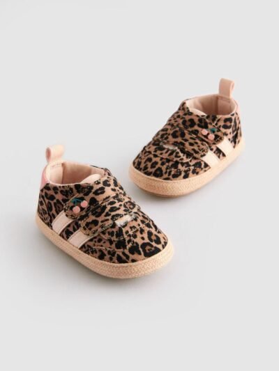 Animal Print Touch Fasten Baby Trainers