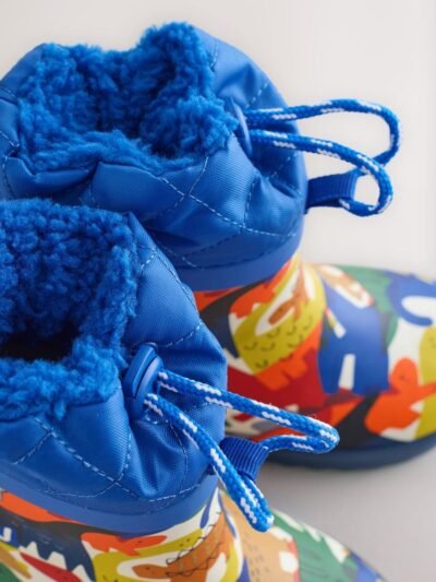 Blue Dinosaurs Thermal Thinsulate™ Lined Cuff Wellies