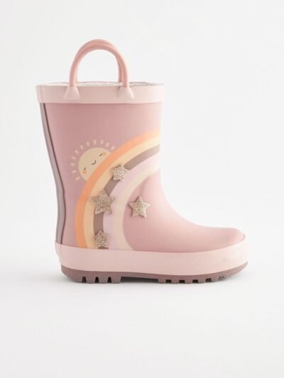Neutral Rainbow Handle Wellies