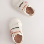 White Standard Fit (F) Touch Fasten Trainers