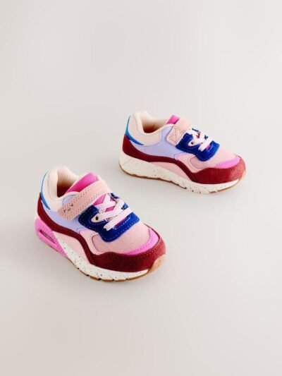 Multi Pink Elastic Lace Chunky Trainers