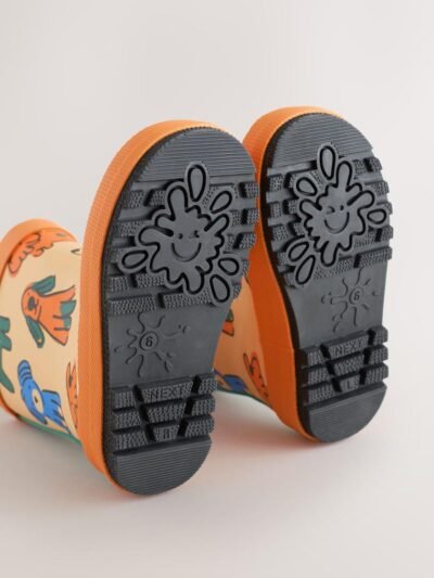 Orange Dog Handle Pull On Wellies