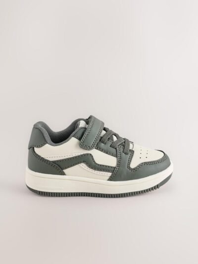 Khaki Green Touch Fastening Elastic Lace Trainers