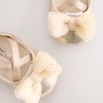 Gold Baby Bow Occassion Shoes