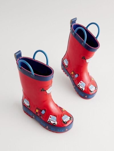 Red Transport Handle Pull On Wellies