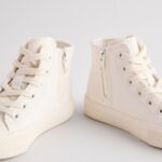 White Standard Fit (F) High Top Trainers