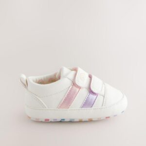 White Rainbow Touch Fasten Baby Trainers