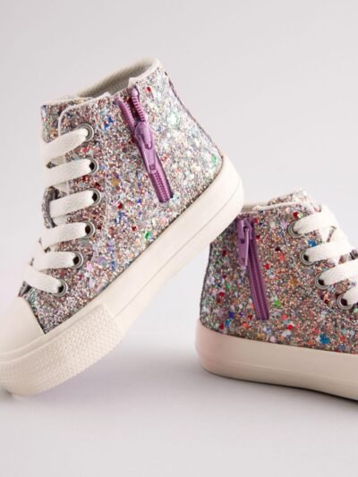 Multi Glitter Standard Fit (F) High Top Trainers