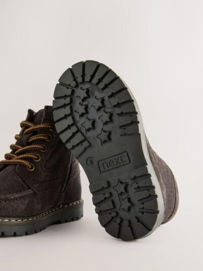 Chocolate Brown Suede Lace-Up Boots